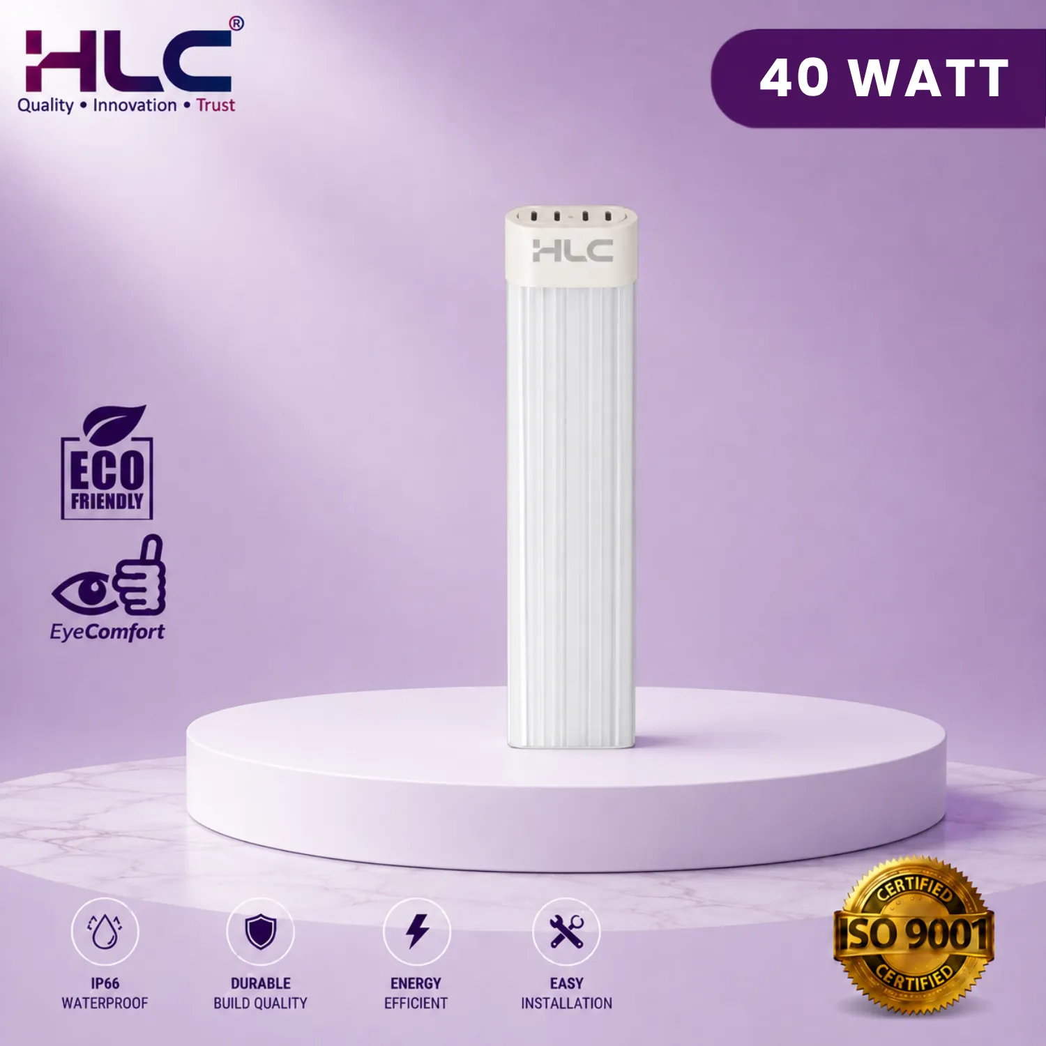 40W ROUND LED BATTEN LIGHT 4FT - HLC LED Tube Lights & Battens (40W Round 4ft)