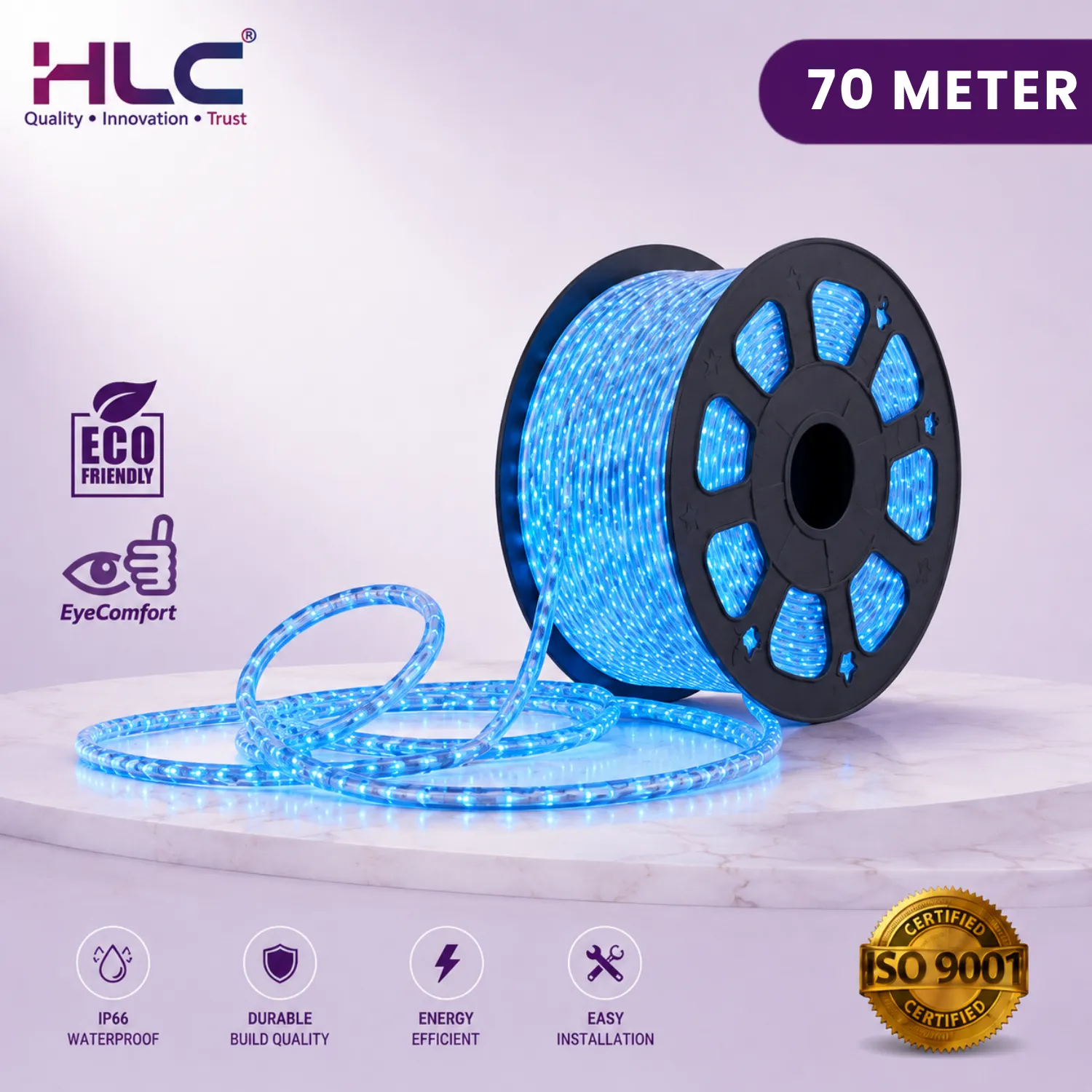 WIRELESS ROPE LIGHT - BLUE - HLC Decorative LED Lighting (88 LEDs / METER)