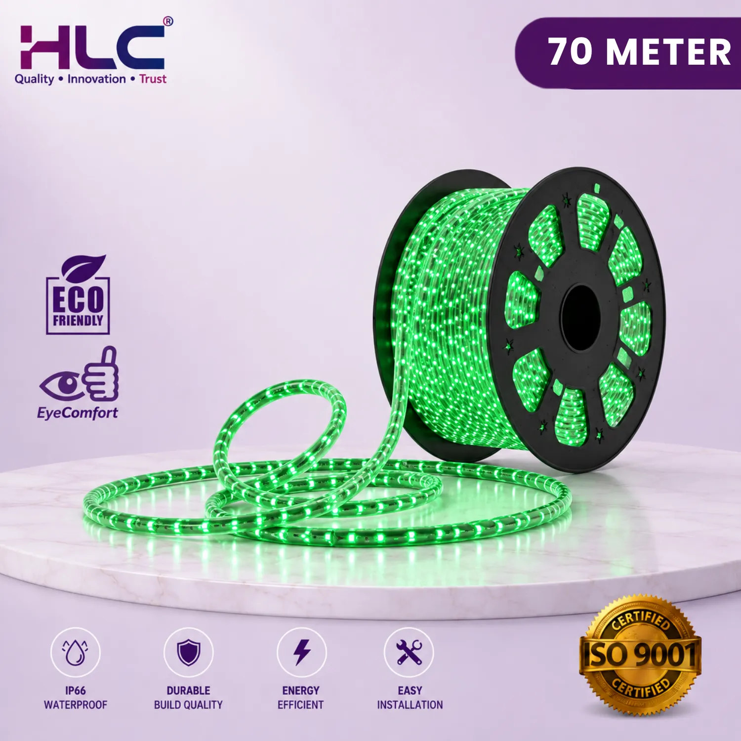 WIRELESS ROPE LIGHT - GREEN - HLC Decorative LED Lighting (88 LEDs / METER)