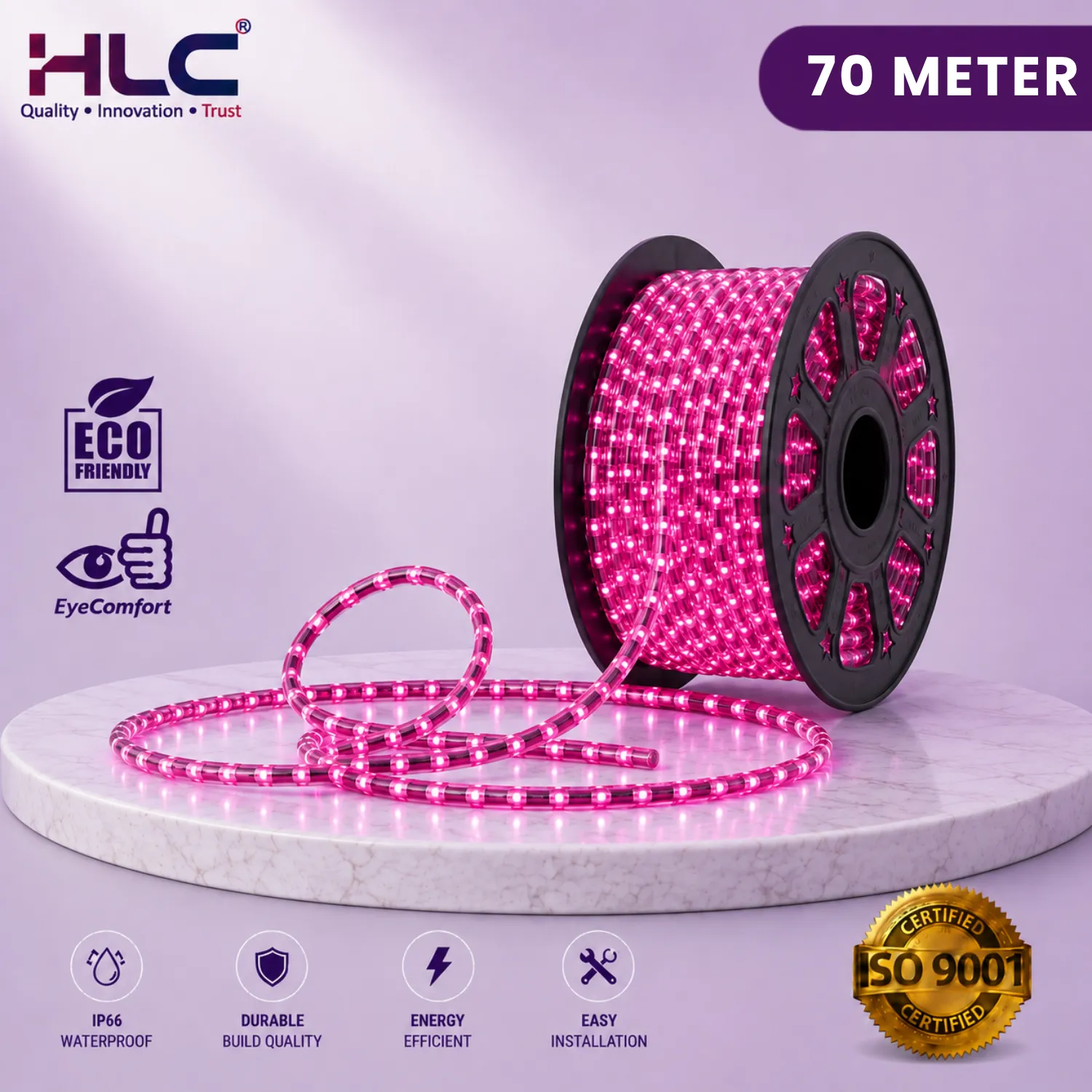 WIRELESS ROPE LIGHT - PINK - HLC Decorative LED Lighting (88 LEDs / METER)