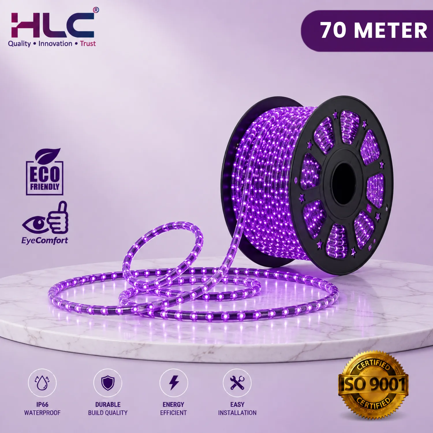 WIRELESS ROPE LIGHT - PURPLE - HLC Decorative LED Lighting (88 LEDs / METER)