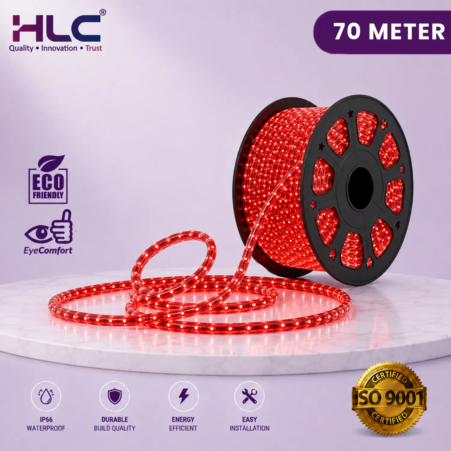 WIRELESS ROPE LIGHT - RED - HLC Decorative LED Lighting (88 LEDs / METER)