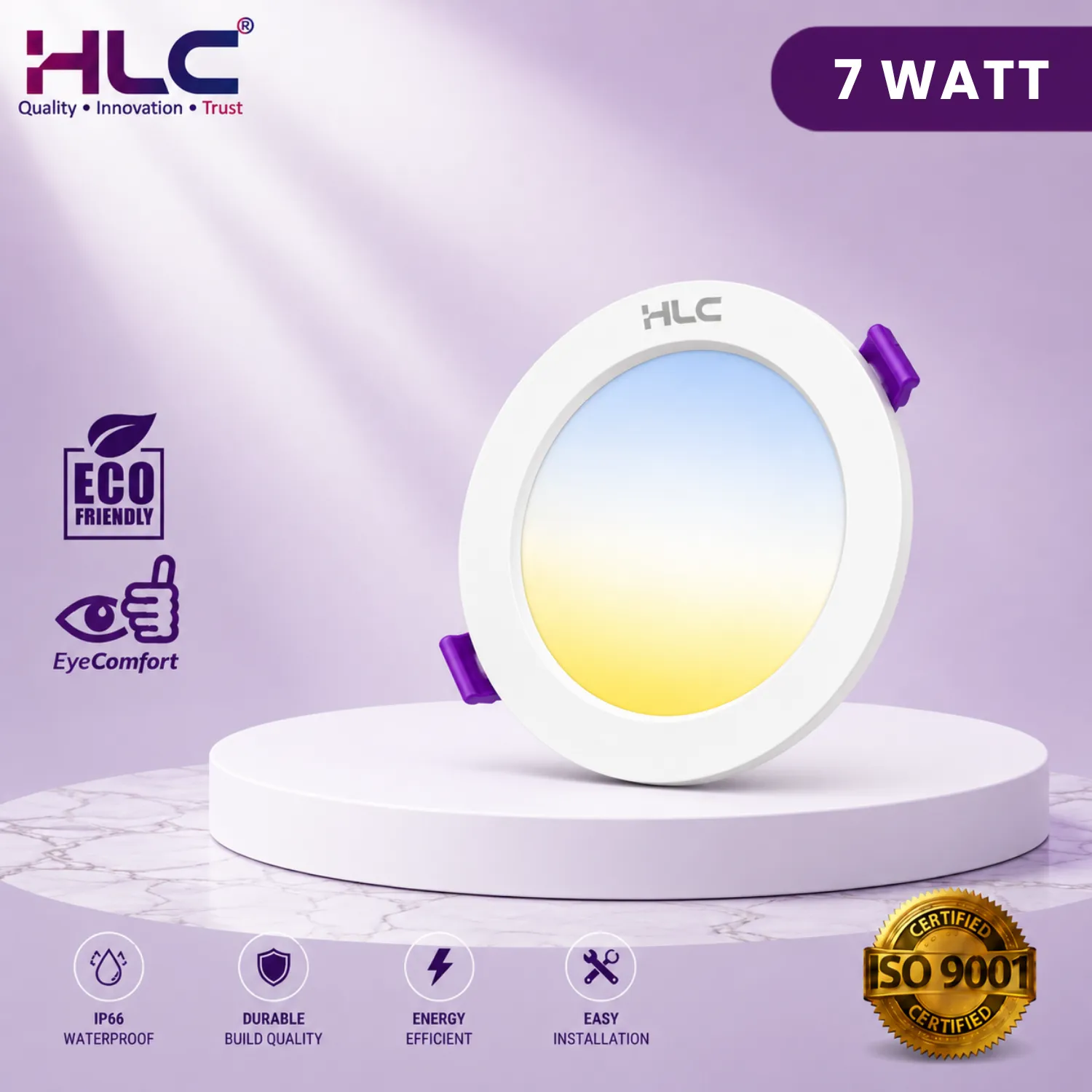 7W 3IN1 SMD DOWNLIGHT - HLC LED Downlights (7W 3in1)